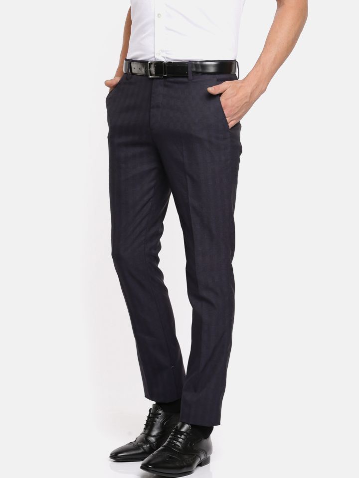 Buy John Miller Men Grey Ultra Slim Fit Solid Formal Trousers  Trousers  for Men 2425980  Myntra