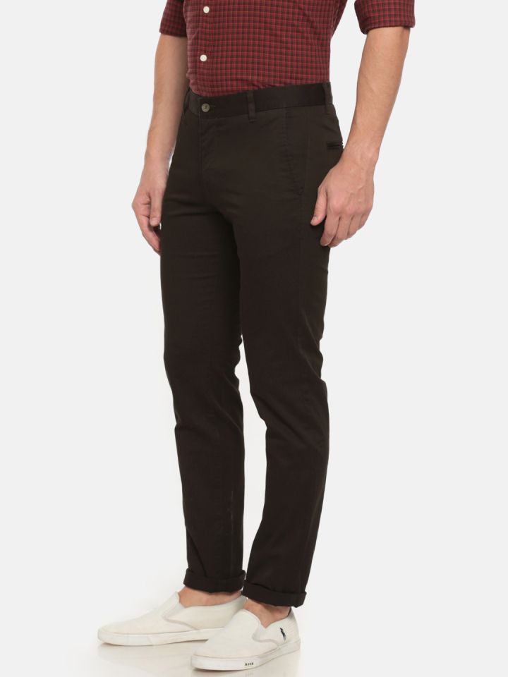 Buy John Miller Hangout Men Brown Slim Fit Solid Chinos Trousers