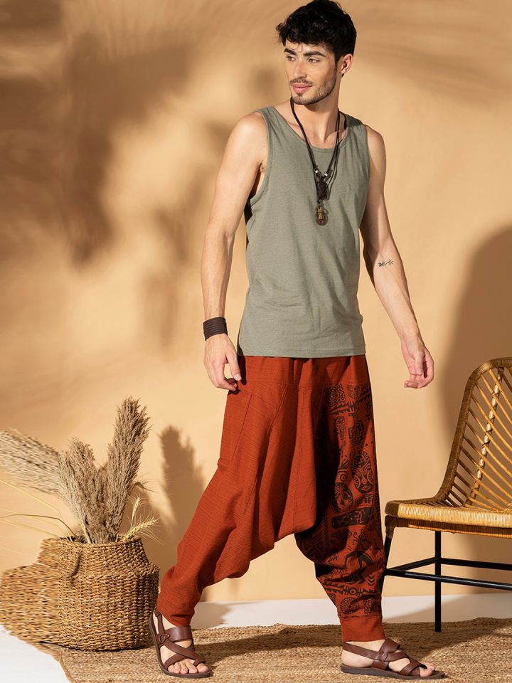 Buy The Veshti Company Mens Premium 100 Cotton Baggy Bohemian Yoga Harem  Pants Free Size Dark Water at Amazonin