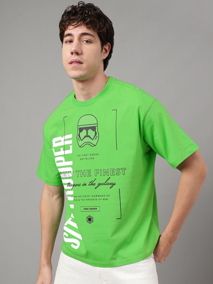 Buy Free Authority Star Wars Printed Pure Cotton Oversized T Shirt