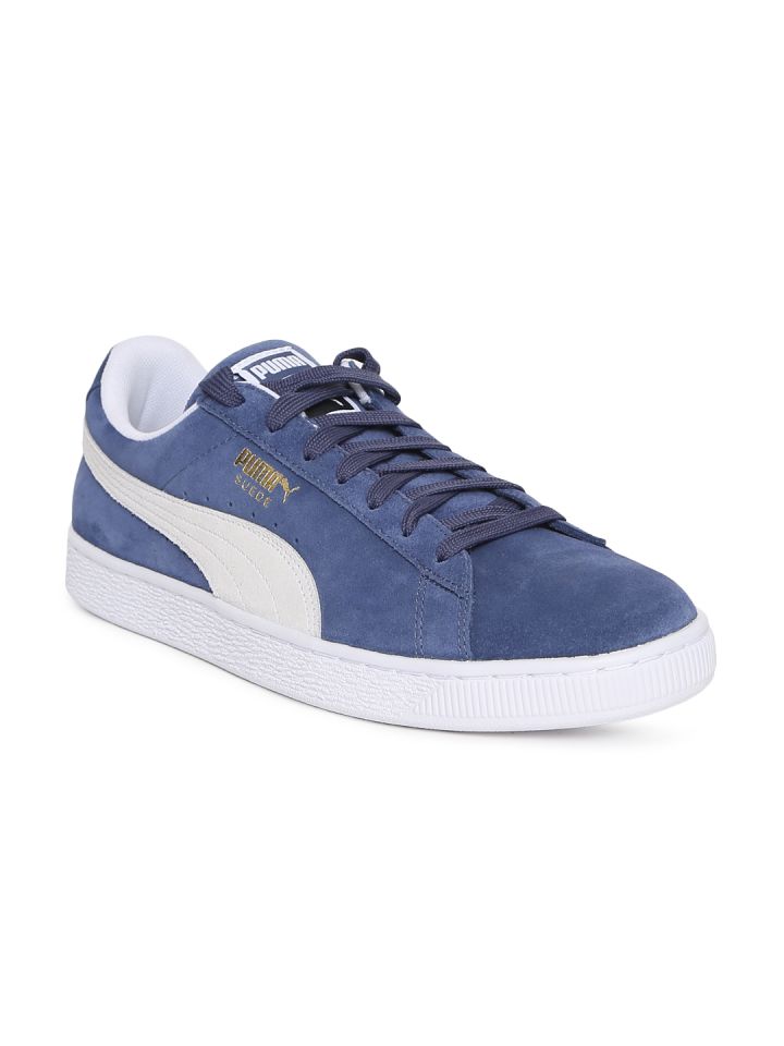 Puma Unisex Blue Solid Suede Classic Sneakers
