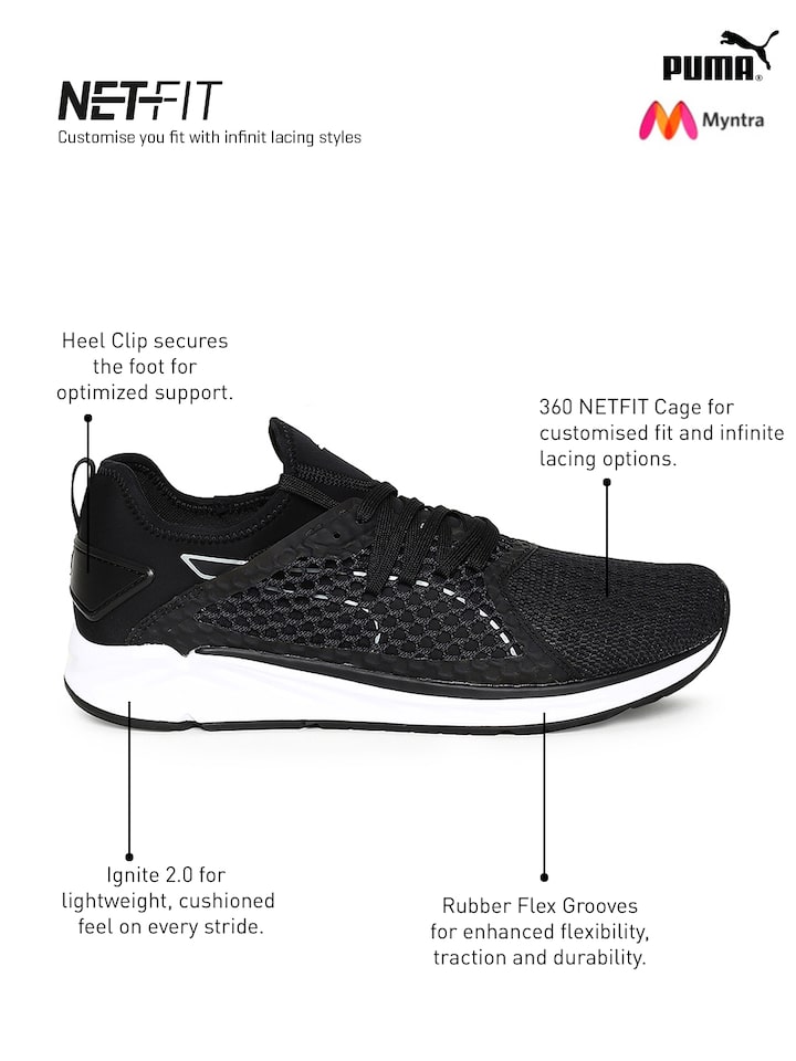 Black IGNITE 4 NETFIT Running Shoes 