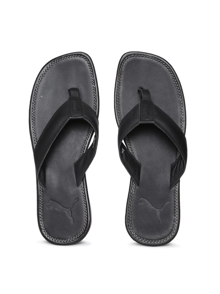 Puma leather top slippers