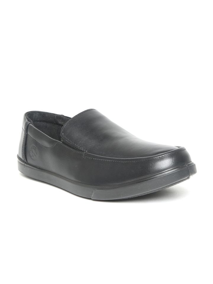 Buy Woodland Men Black Leather Loafers 