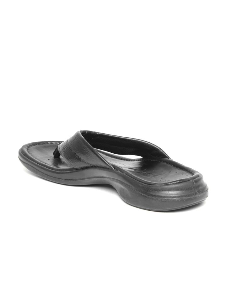 Woodland Men Black Leather Comfort Sandals