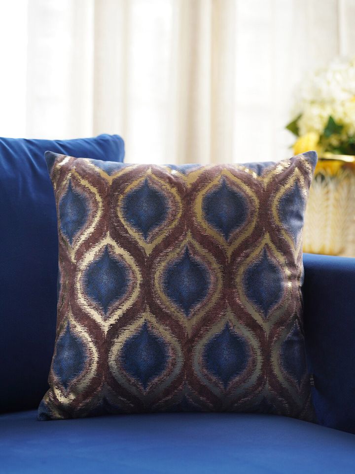 Buy Pure Home And Living Blue Gold Toned Ethnic Motifs Printed
