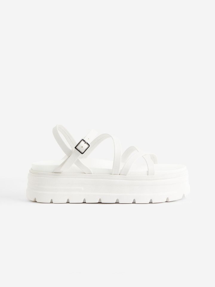 White chunky platform sandals on sale