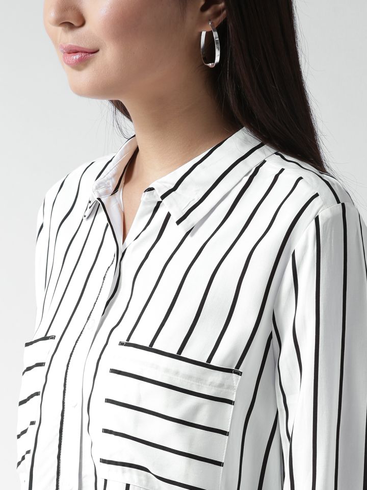 Black and white sales striped shirt forever 21