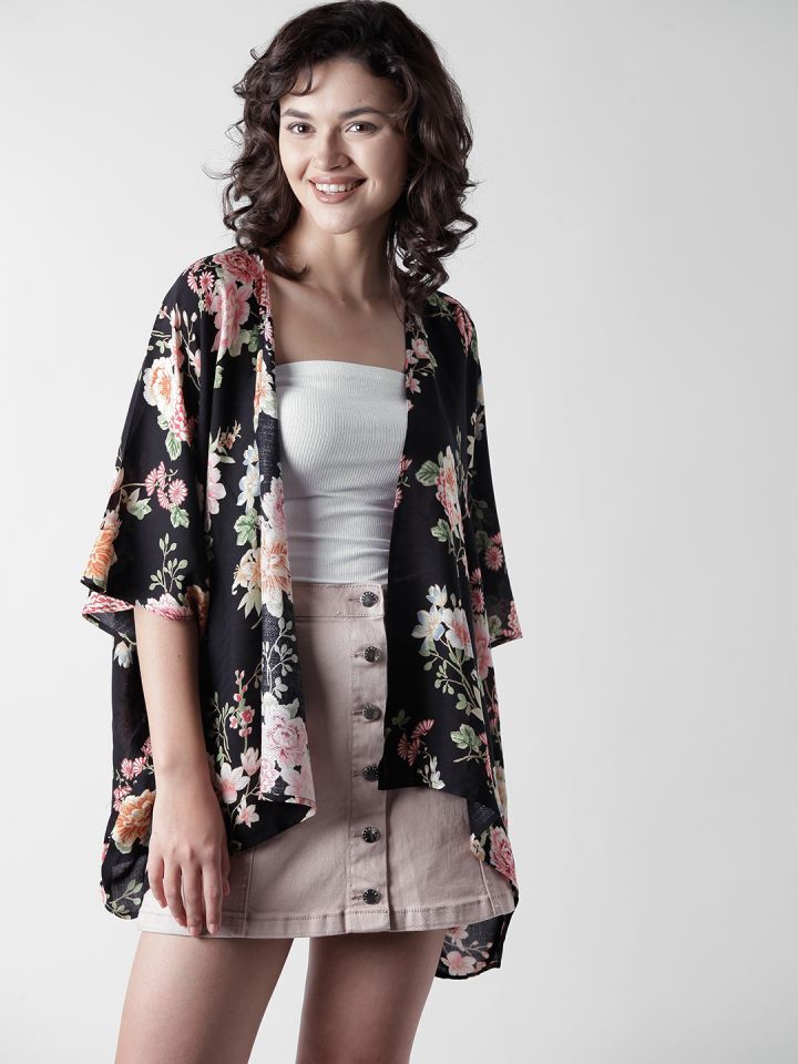 Black outlet floral shrug