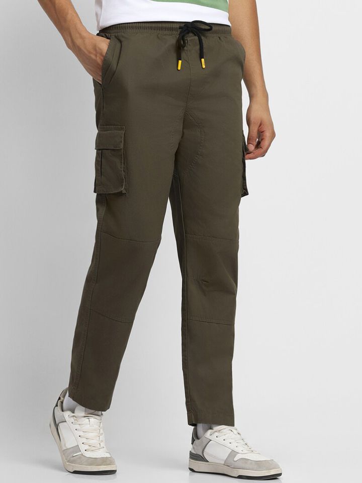 Buy FOREVER 21 Men Mid Rise Cargo Trousers - Trousers for Men 24369682
