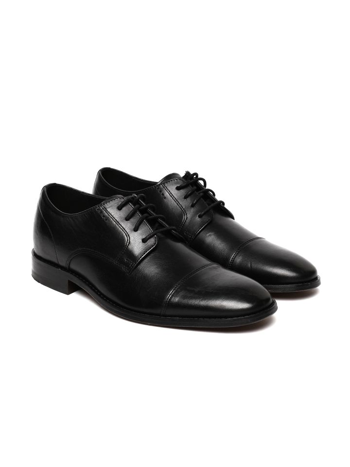 Clarks Bostonian Men Black Nantasket Cap Leather Semiformal Derby Shoes