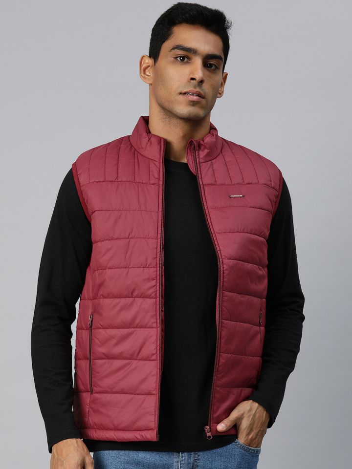 Mens burgundy hot sale puffer vest