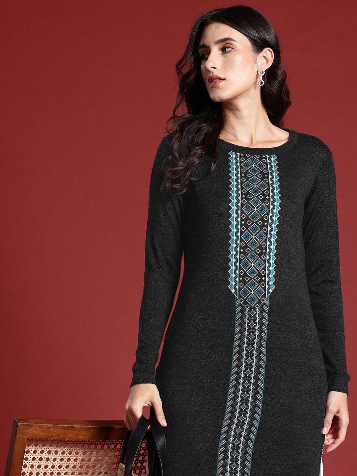 Woolen kurtis online myntra online