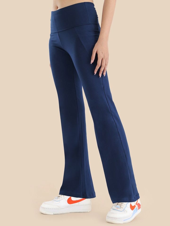 CULTSPORT Solid High Waist Straight Pants with Side Pocket