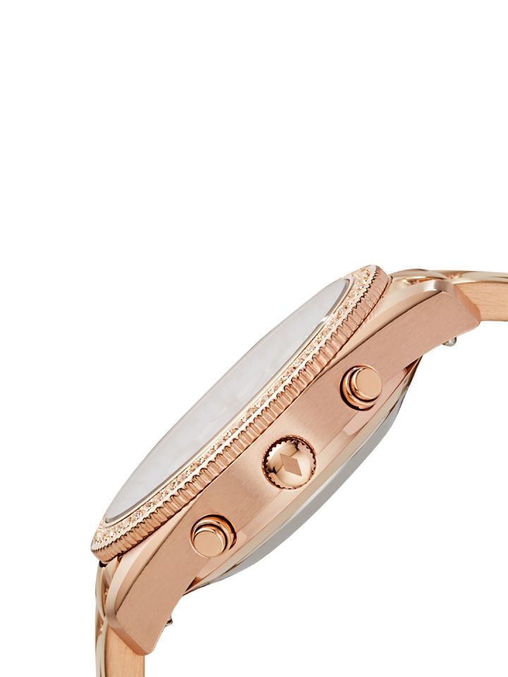 Buy Fossil Women Rose Gold Silver Toned Hybrid Smart Watch