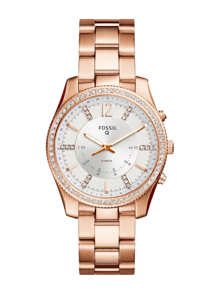 Buy Fossil Women Rose Gold Silver Toned Hybrid Smart Watch