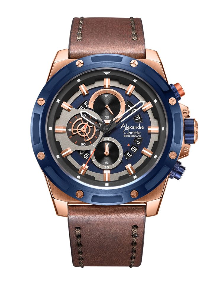 Buy Alexandre Christie Men Leather Straps Analogue Watch