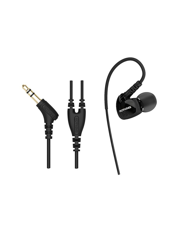 Rovking Black RV1 Sweatproof Wired In Ear Headphones