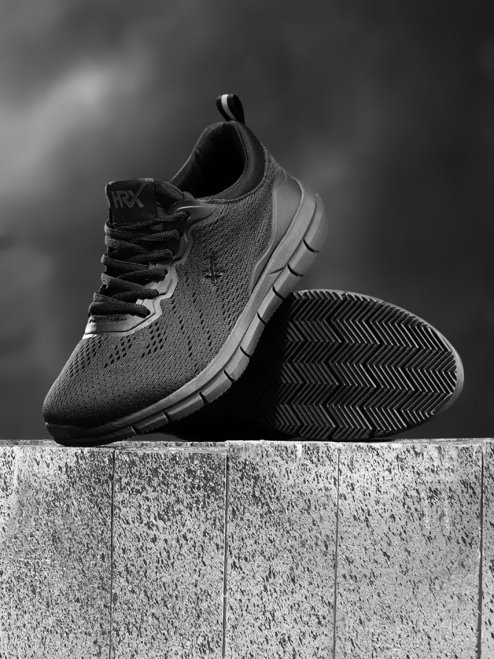 Hrx by hrithik roshan men black sneakers on sale