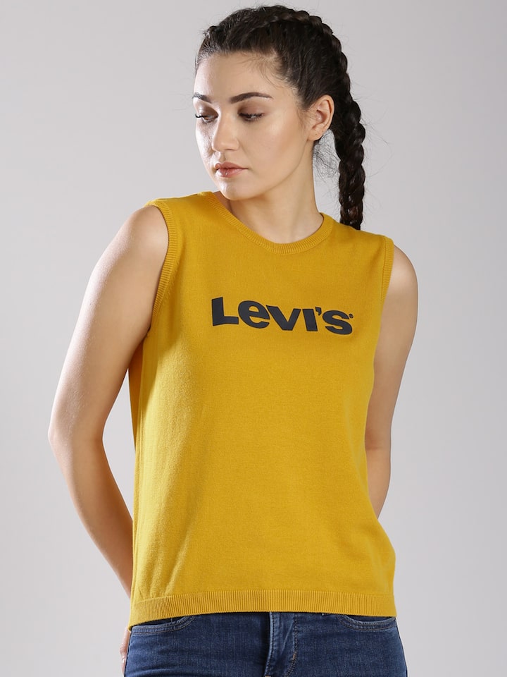 Buy Levis Women Yellow Printed T Shirt 