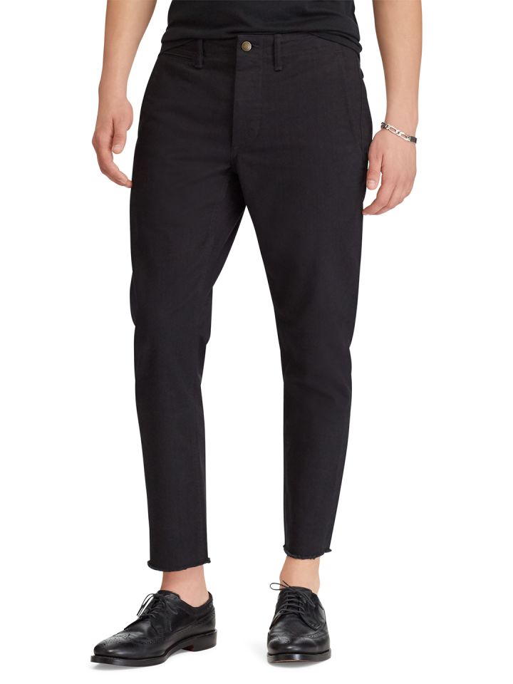 Mens black clearance cropped chinos