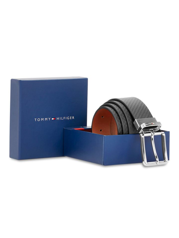 Buy Tommy Hilfiger Men Textured Leather Reversible Belt Belts