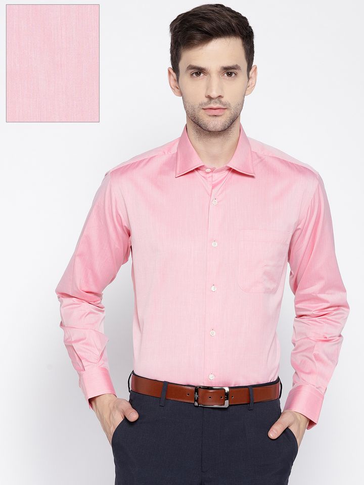 Men Pink Solid Partywear Shirt - Shirts 