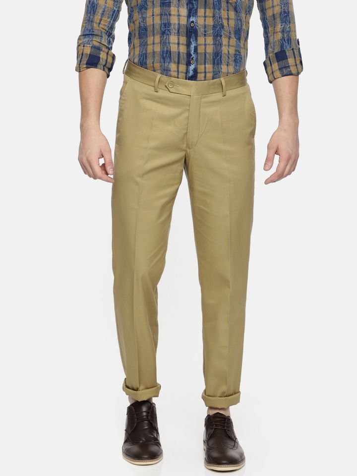 Buy Wills Lifestyle Men Khaki Slim Fit 