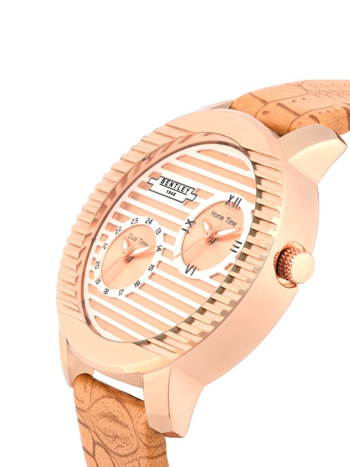 BENTLEY Men Brown Beige Analogue Watch