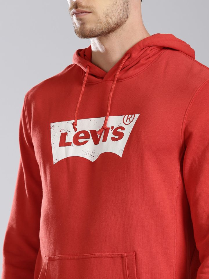 Buy Levis Men Red Printed Hooded Sweatshirt Sweatshirts for Men