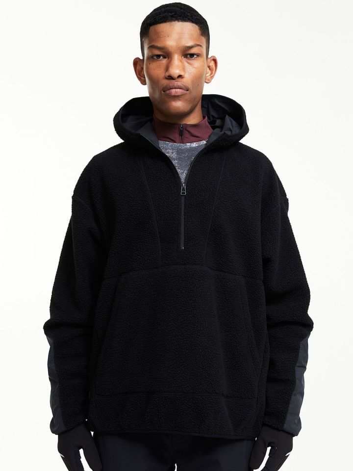 Black online teddy hoodie