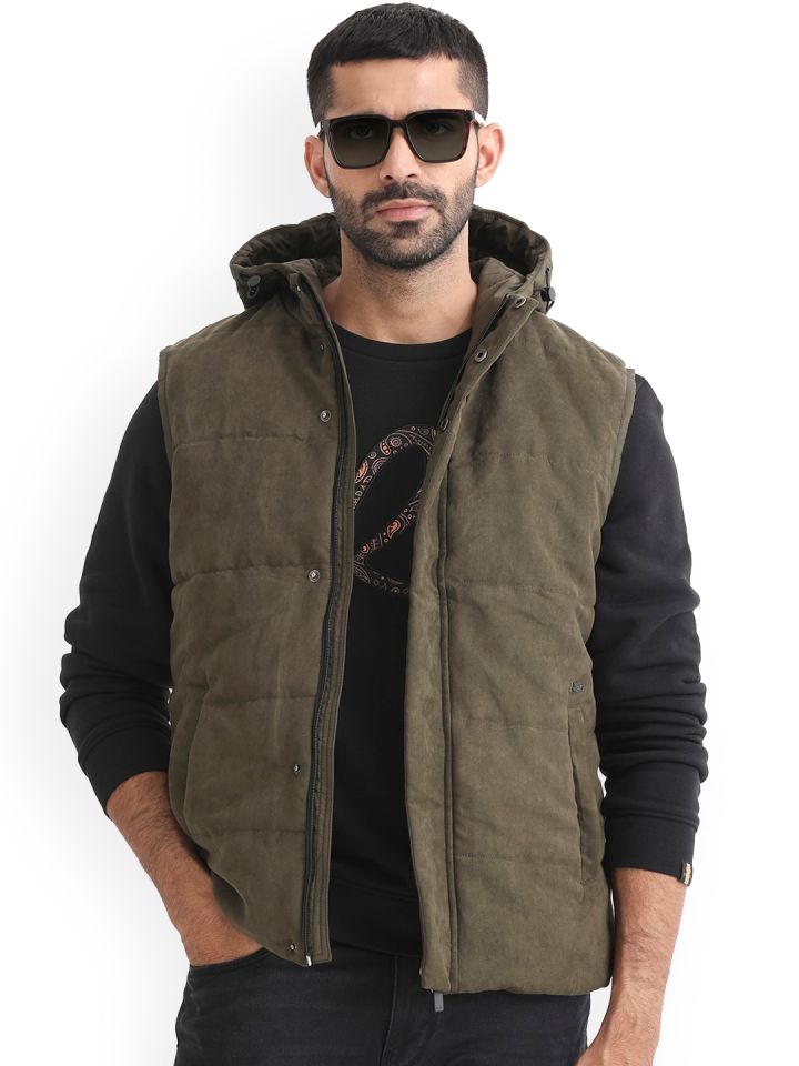 Buy RARE RABBIT Hooded Sleeveless Puffer Jacket Jackets for Men