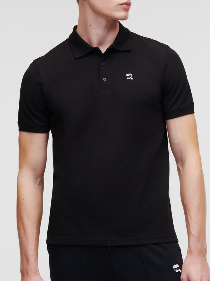 Karl Lagerfeld Polo Collar Pure Cotton T shirt