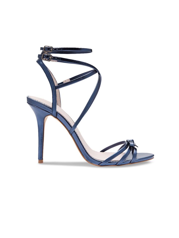 Dark blue strappy heels 2025