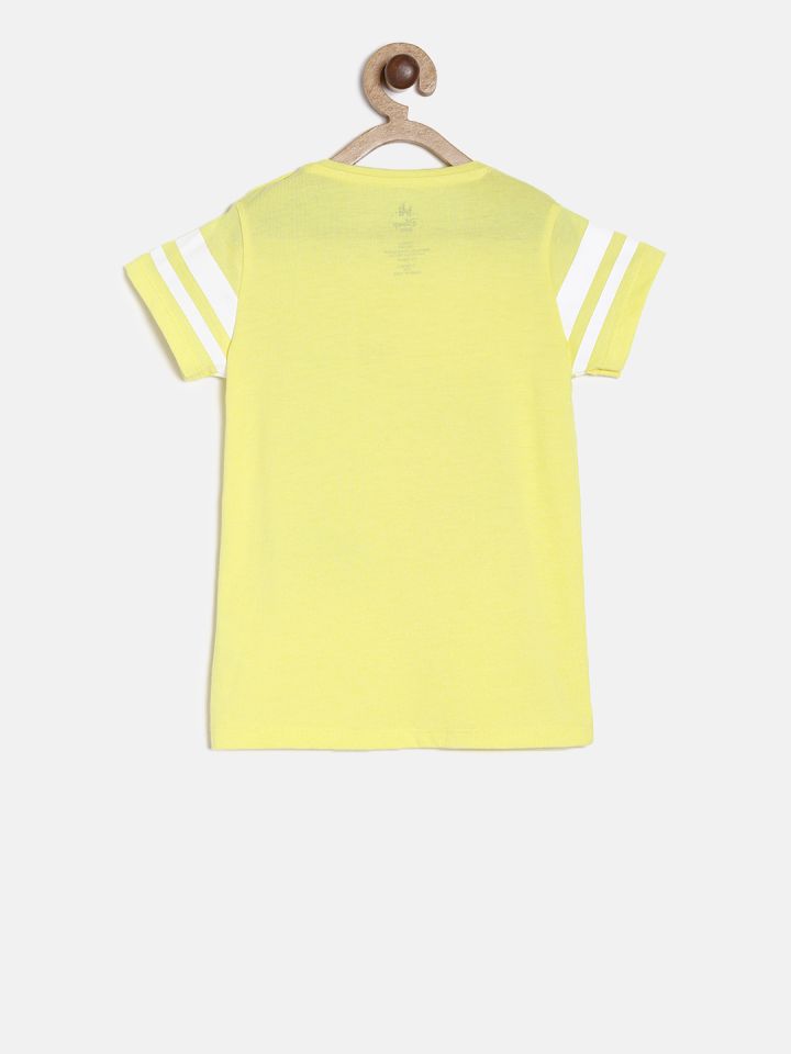 Buy Juniors By Lifestyle Girls Yellow Printed Round Neck T Shirt