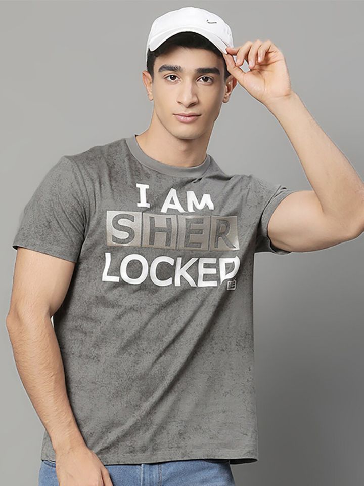 Free Authority Sherlock Printed Pure Cotton T Shirt