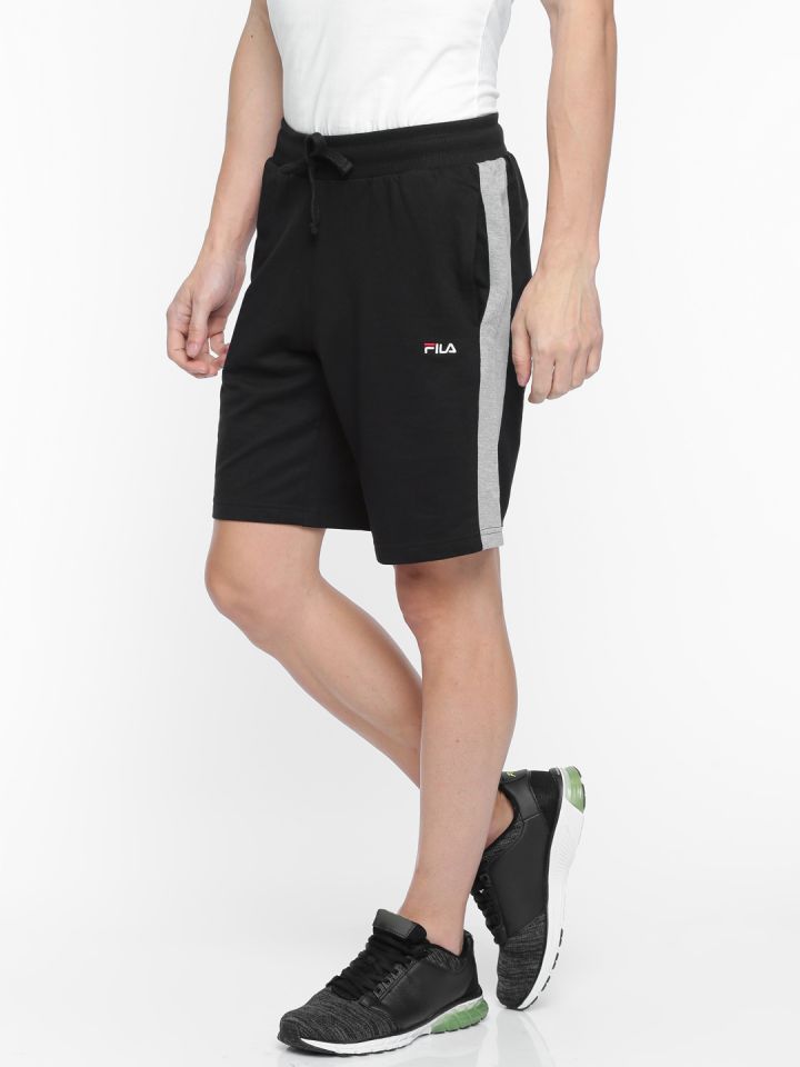 Buy FILA Men Black Solid Regular Fit Sports Shorts Shorts for