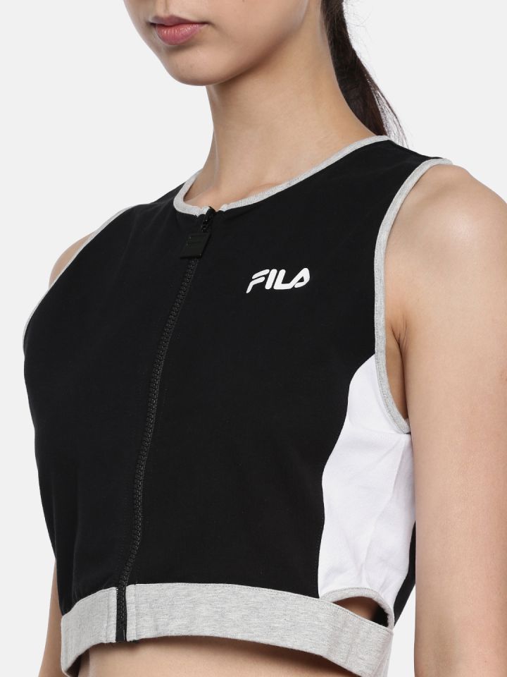 Fila black crop top online