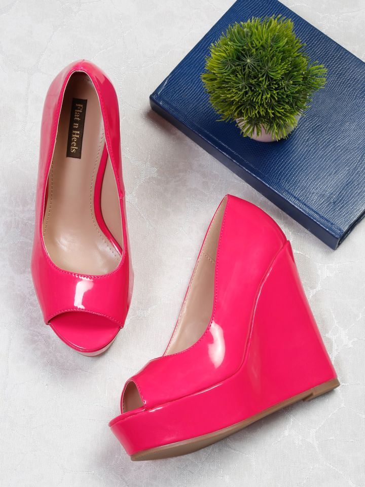 Flat n Heels Peep Toes Wedge Heel Pumps