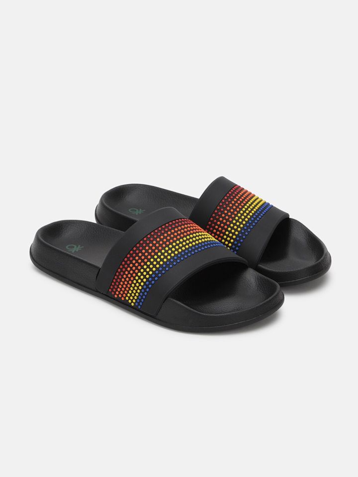 Buy United Colors Of Benetton Women Printed Sliders Flip Flops