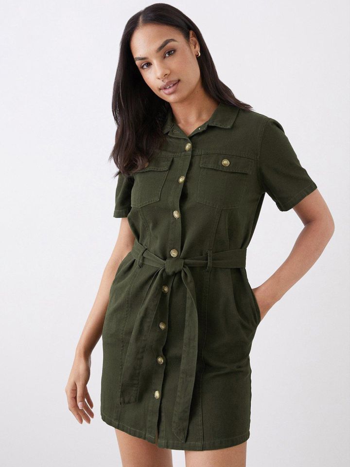 Dorothy perkins discount green shirt dress