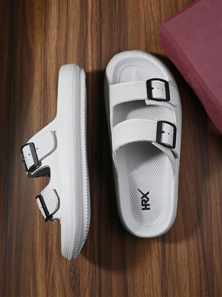 Buy HRX By Hrithik Roshan Men Textured Sliders With Buckle Details