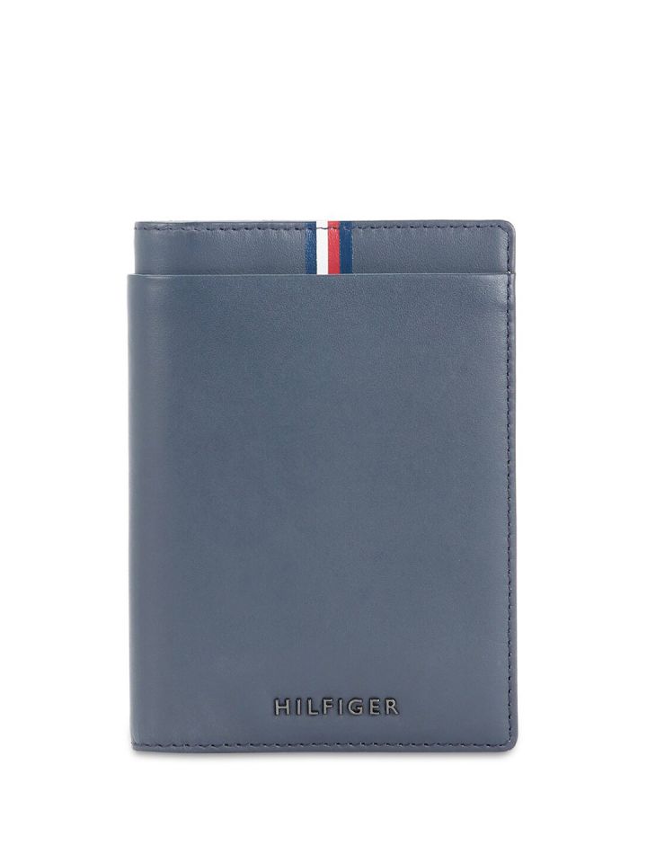 Buy Tommy Hilfiger Men Textured Leather Passport Holder Wallets