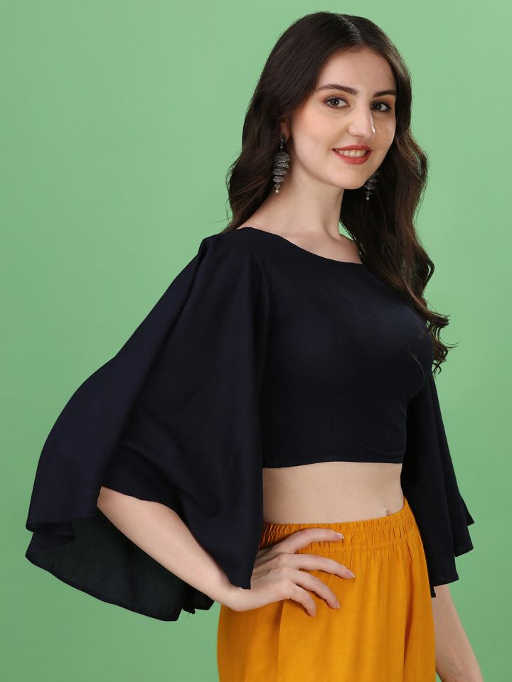 Flare sleeve saree new arrivals blouse