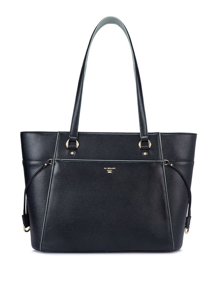 Buy Da Milano Textured Leather Structured Shoulder Bag Handbags