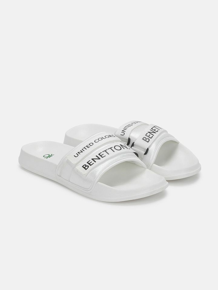 United colors of benetton sliders with velcro best sale closure