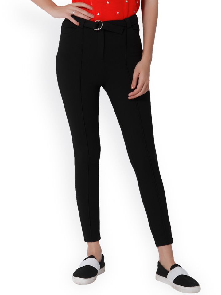 black jeggings myntra