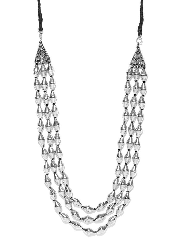Buy Infuzze Silver Toned \u0026 Black Metal 