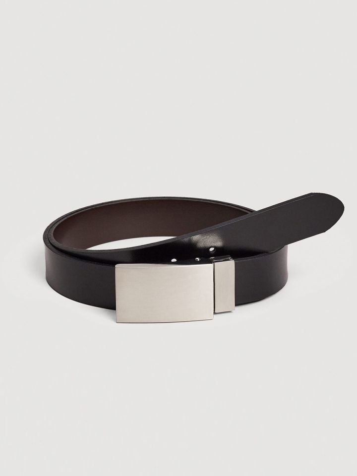 Buy Mango Man Men Coffee Brown Black Leather Solid Reversible Belt Belts For Men 2471855 Myntra