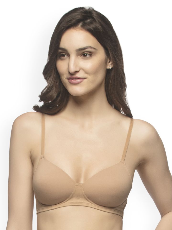 Buy online Beige Printed T-shirt Bra from lingerie for Women by